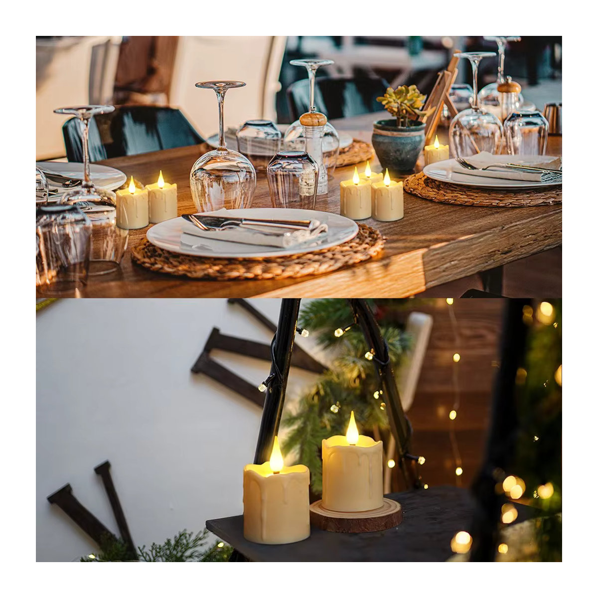 FREEPOWER Wiederaufladbare LED-Teelichter in Weiß mit Fernbedienung und Timer, wasserfeste flammenlose Kerzen aus Kunststoff für Dekoration, Hochzeit und Weihnachten - Bild 3