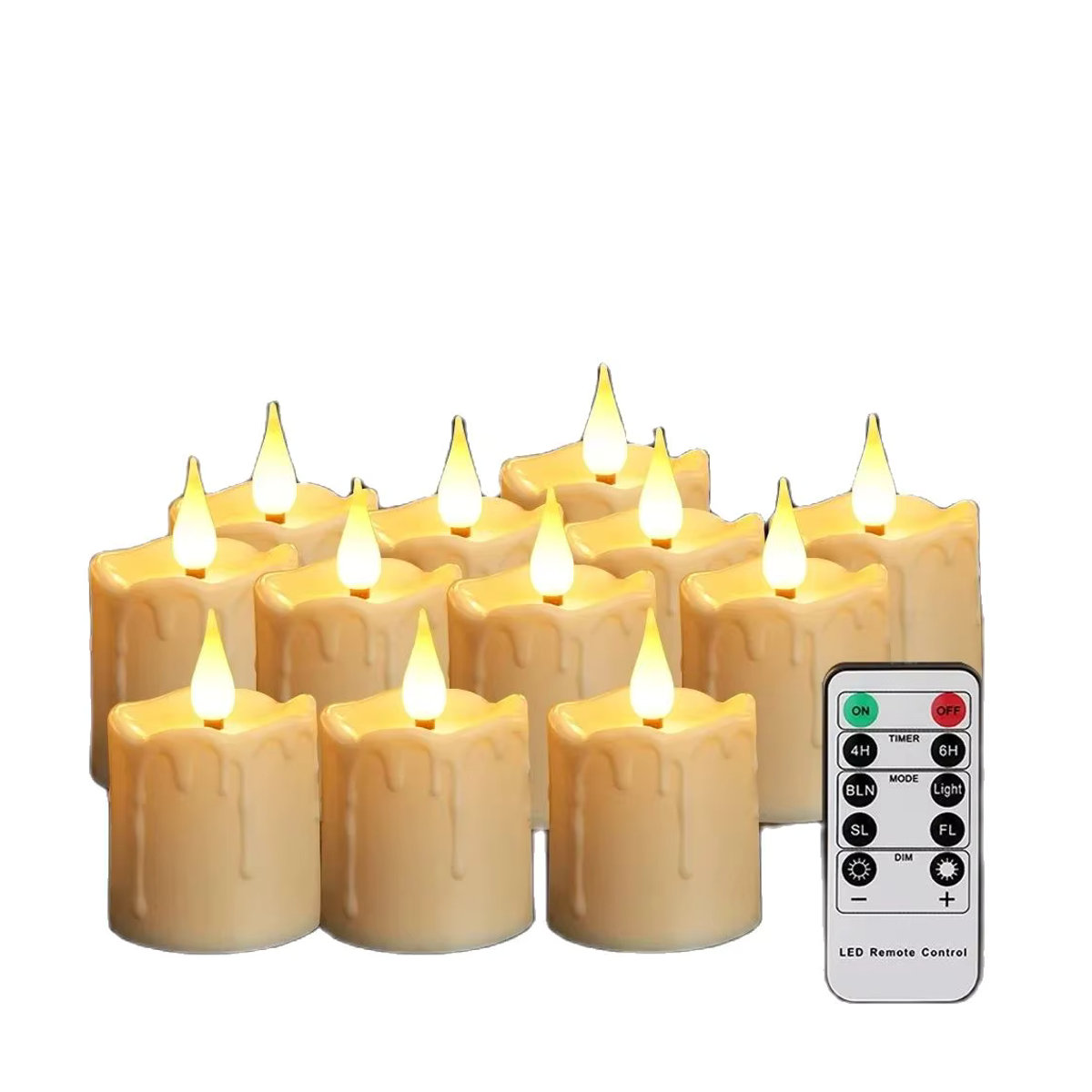 FREEPOWER Wiederaufladbare LED-Teelichter in Weiß mit Fernbedienung und Timer, wasserfeste flammenlose Kerzen aus Kunststoff für Dekoration, Hochzeit und Weihnachten - Bild 4