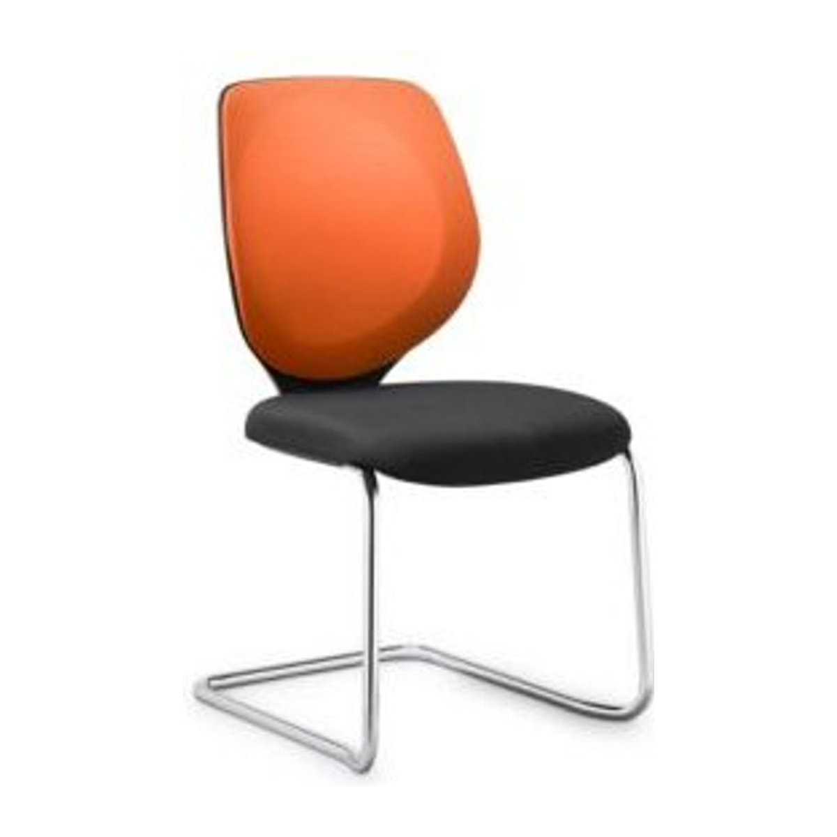 Freischwinger GIROFLEX 353 mit Netzrücken aus Metall in Orange/Schwarz stapelbar - Bild 1
