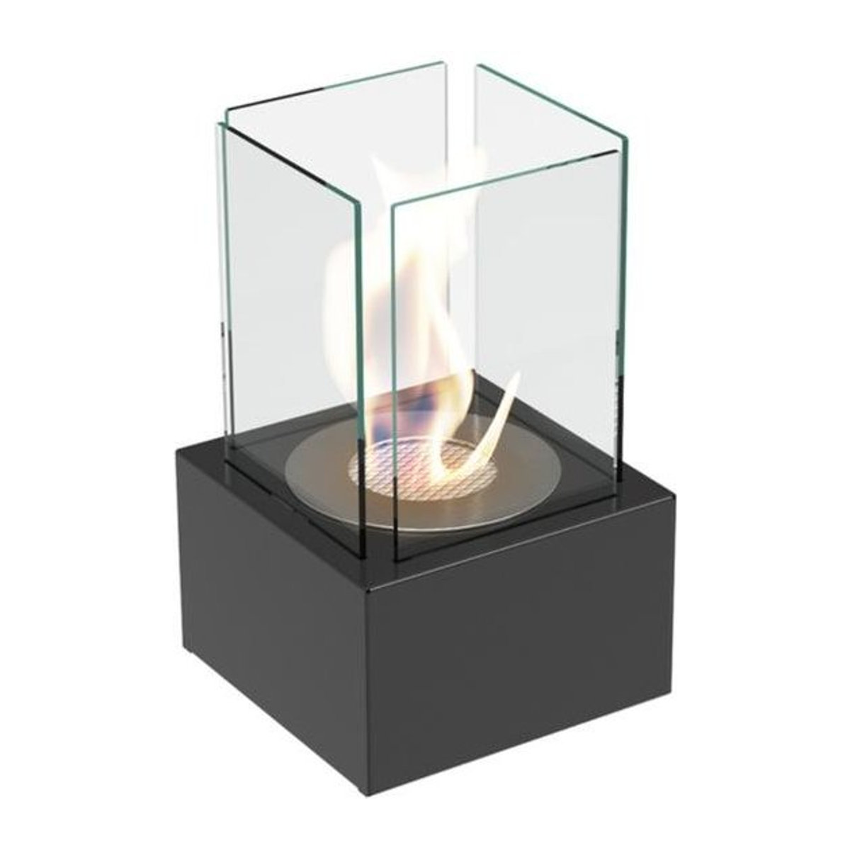Freistehender Bioethanol-Kamin Kratki Taletop TANGO in Schwarz mit Glasscheiben - Bild 1