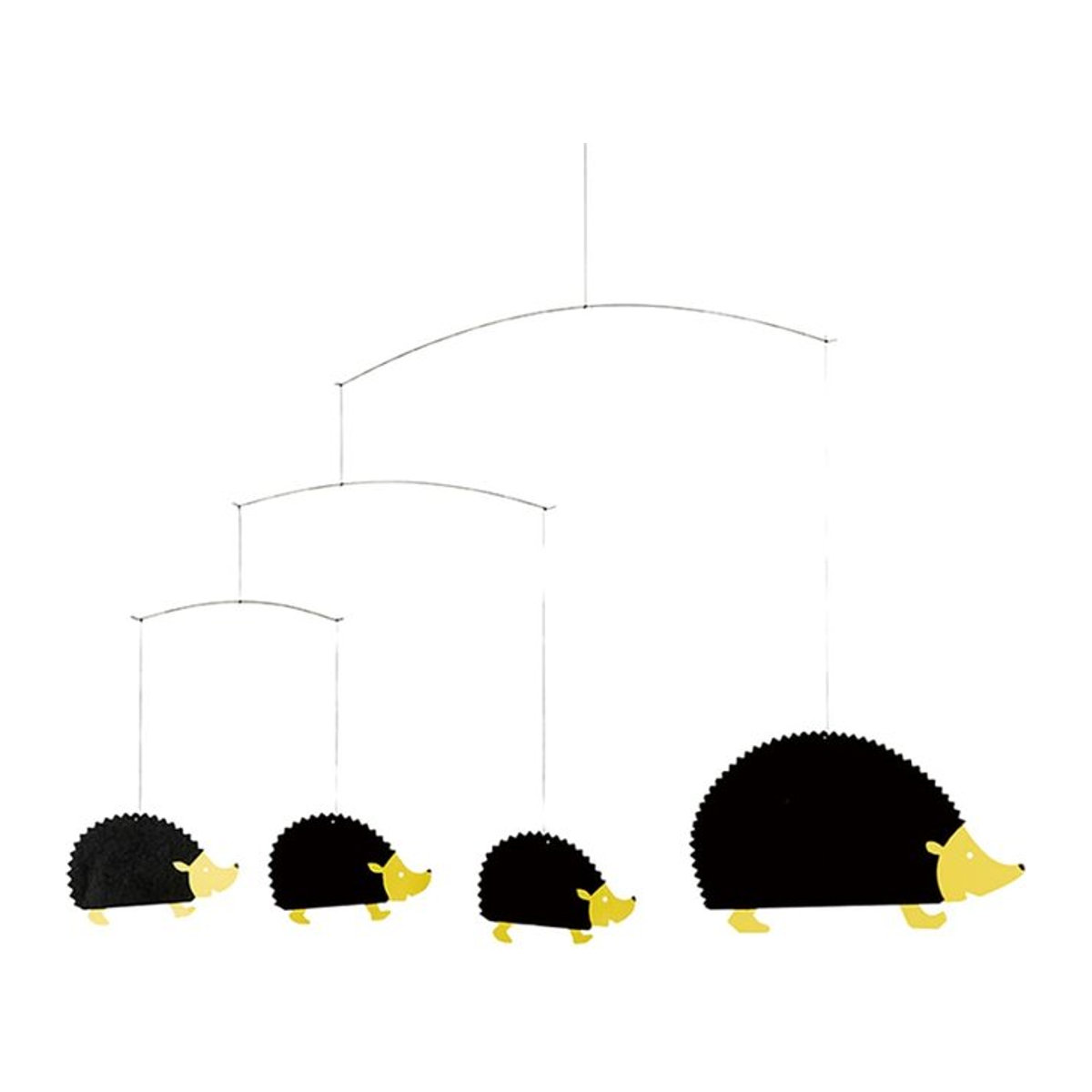 Frensted Mobile Igel-Familie Skandinavisches Design für Babyzimmer aus Edelstahl, Baumwolle und Papier - Bild 1