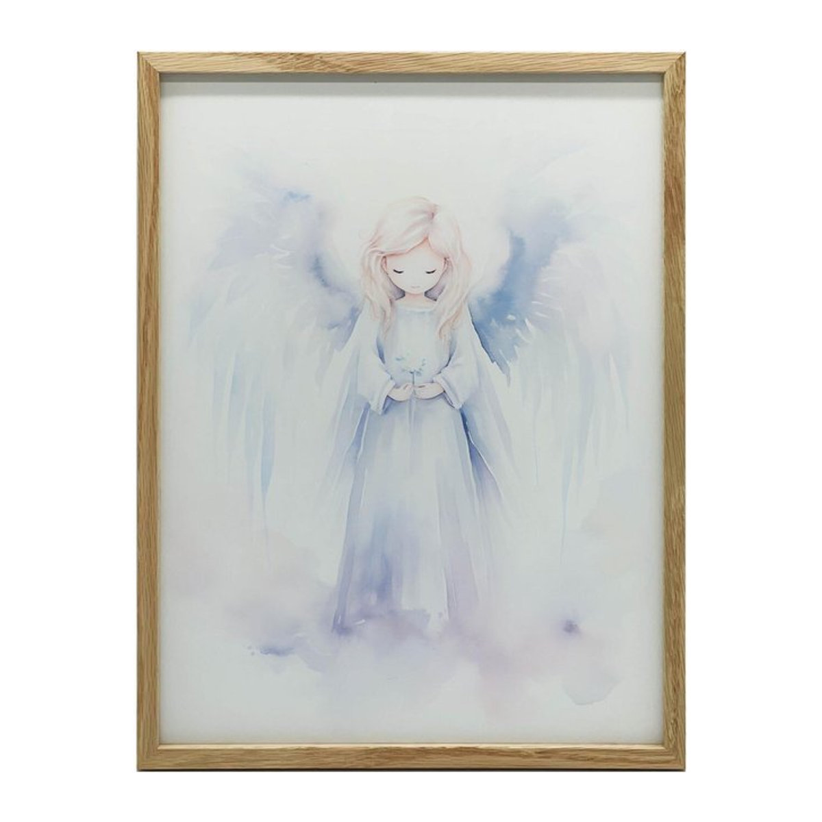 Freude des Engels Wandbild mit goldenem Aluminiumrahmen, B: 50 cm, H: 70 cm - Bild 1
