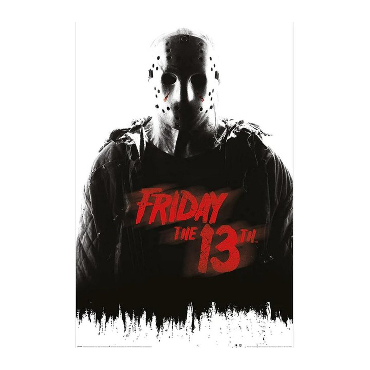 Friday the 13th Jason Voorhees Poster in Weiß/Schwarz auf Papier, Höhe: 91,5 cm, Breite: 61,0 cm - Bild 1