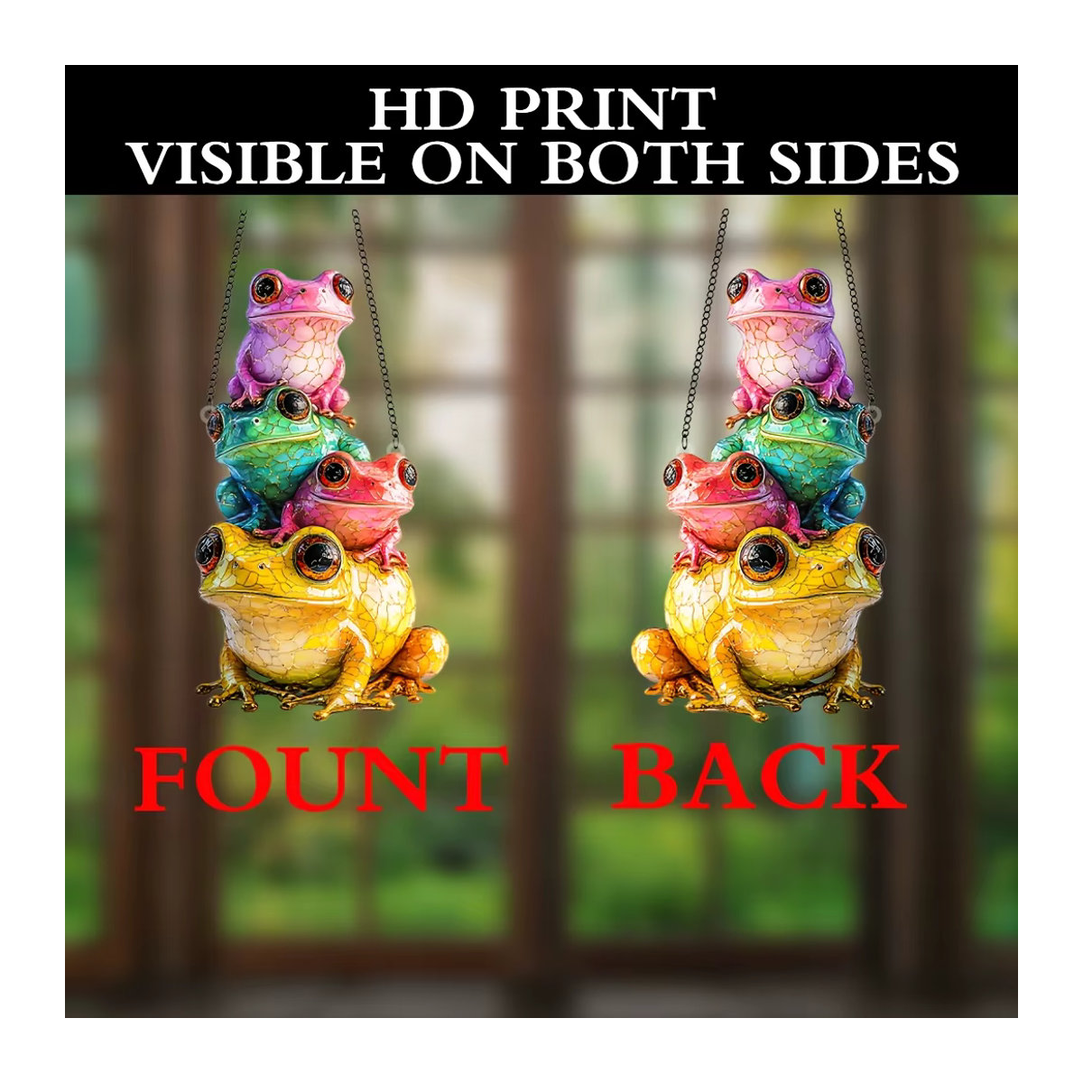 Frosch Familie Lichtfänger Hängende Dekoration Multicolor Windspiel für Fenster und Garten - Bild 3