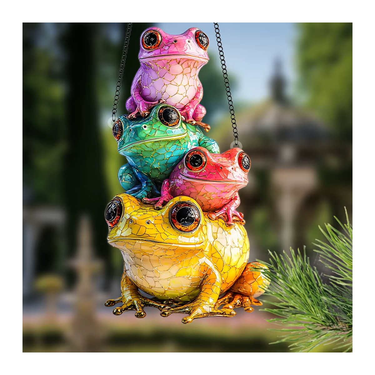 Frosch Familie Lichtfänger Hängende Dekoration Multicolor Windspiel für Fenster und Garten - Bild 4