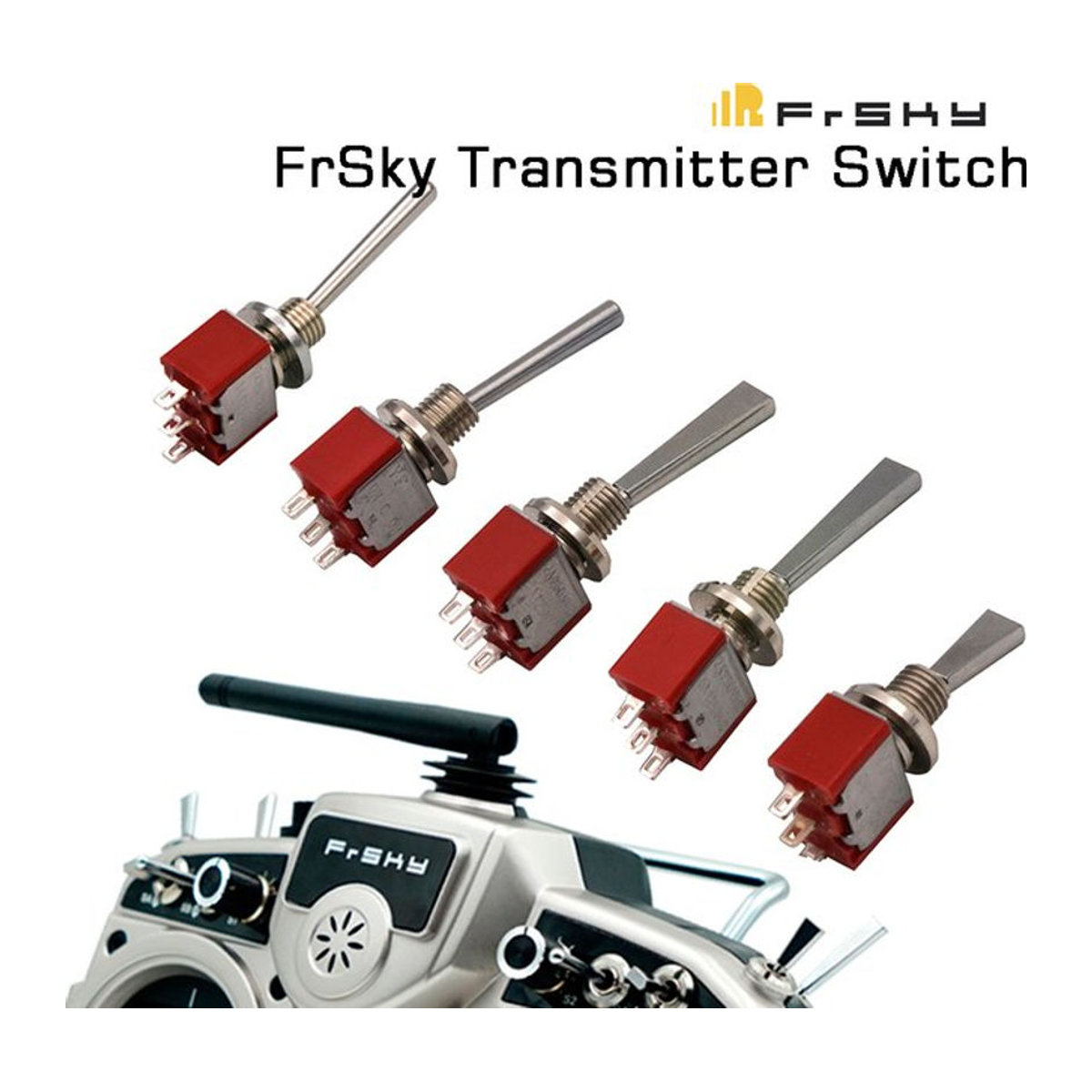 FRSKY Ersatzschalter und Schraubenmuttern Set in Rot für Taranis X9D, X9D Plus, X7, X9DP2019, X9 Lite sowie RadioMaster und Jumper Fernsteuerung - Bild 1