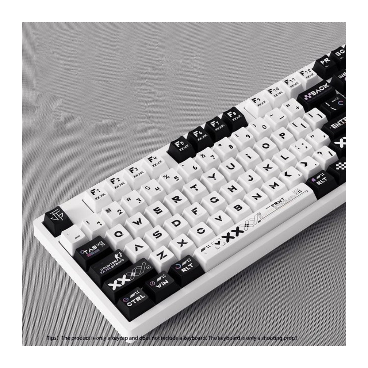 FSWHBY Printstream PBT-Tastenkappen im Cherry Profile mit 130 Tasten, 5-seitige Dye-Sub-Tastenkappen für Gateron MX Switches, mehrfarbig - Bild 1