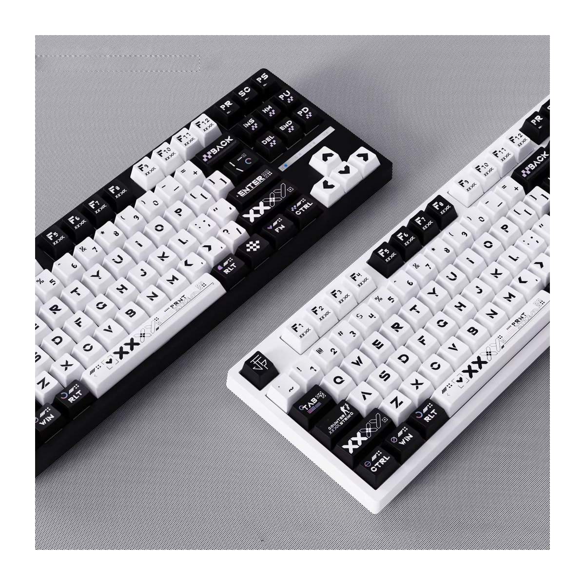 FSWHBY Printstream PBT-Tastenkappen im Cherry Profile mit 130 Tasten, 5-seitige Dye-Sub-Tastenkappen für Gateron MX Switches, mehrfarbig - Bild 2