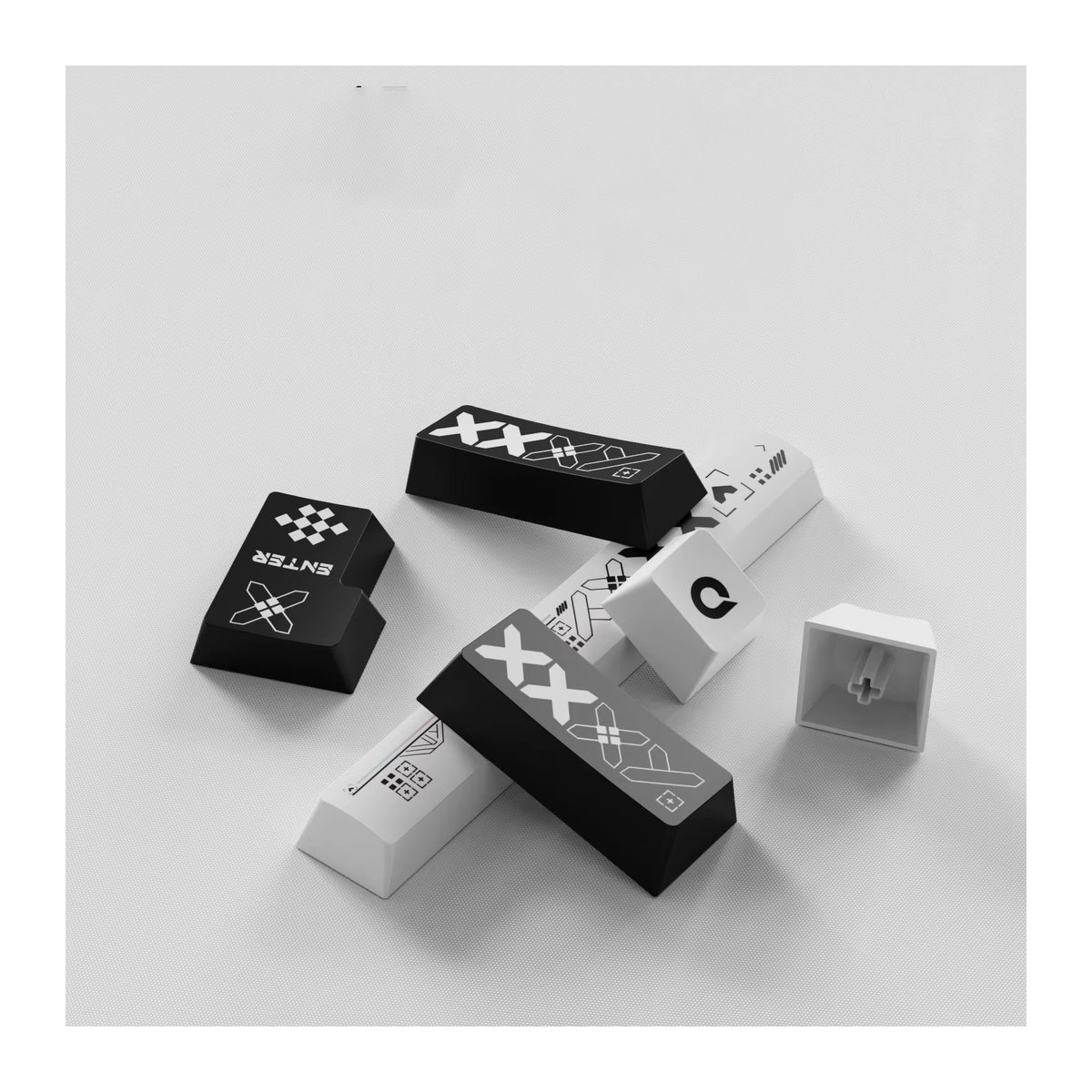 FSWHBY Printstream PBT-Tastenkappen im Cherry Profile mit 130 Tasten, 5-seitige Dye-Sub-Tastenkappen für Gateron MX Switches, mehrfarbig - Bild 5