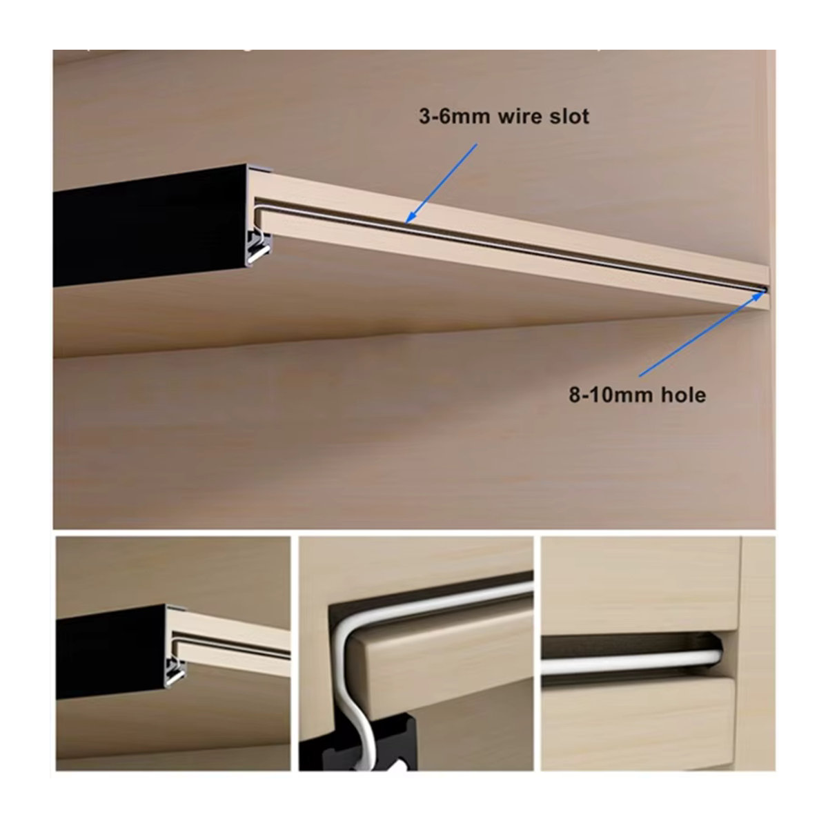 FÜHRTE LED Aluminium Profil für Möbelbeleuchtung mit 45 Grad Schräge in Schwarz - Bild 6