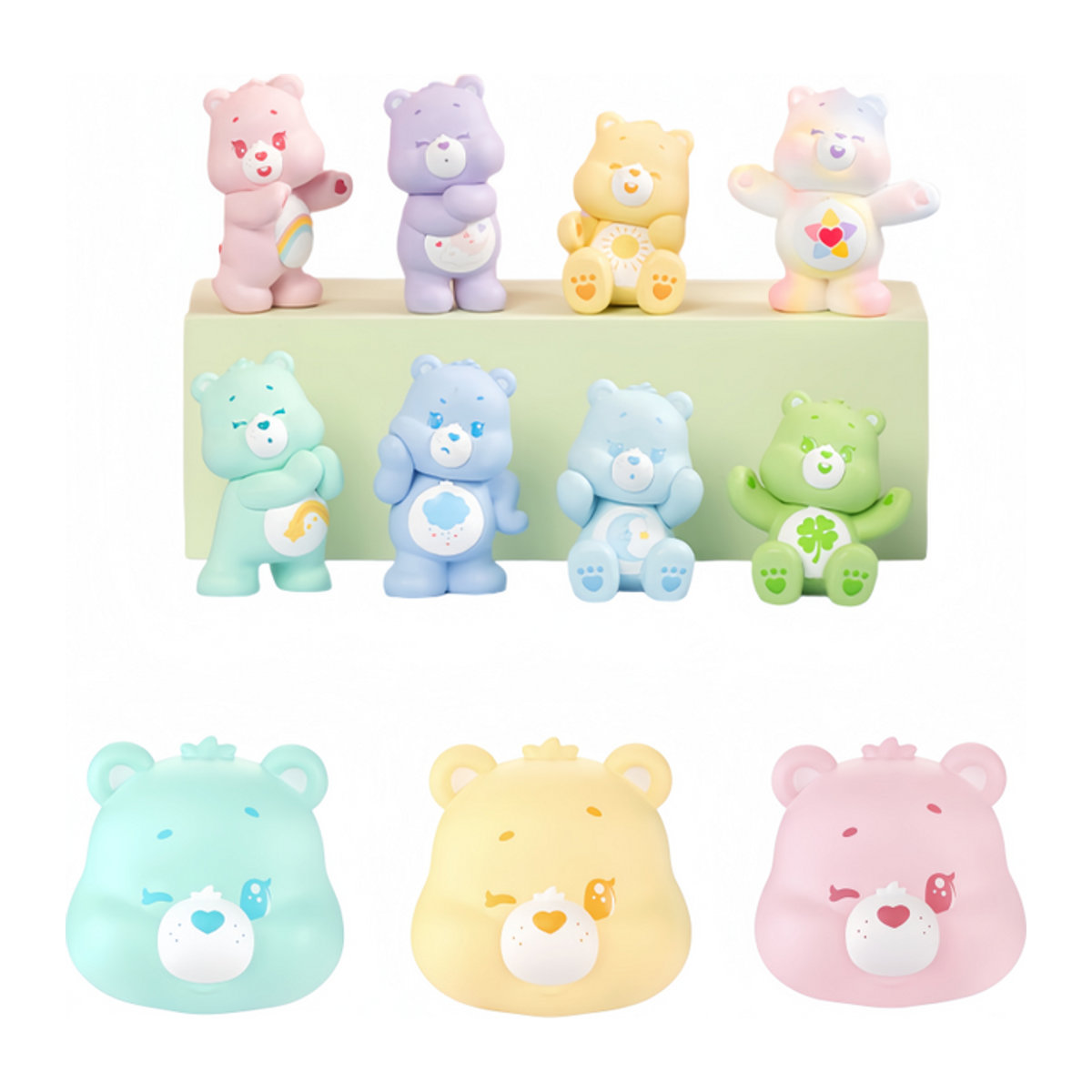 FUNISM Anime Care Bears Little Things Serie Cubby Face Blind Box Actionfigur aus Kunststoff, mehrfarbig - Bild 1