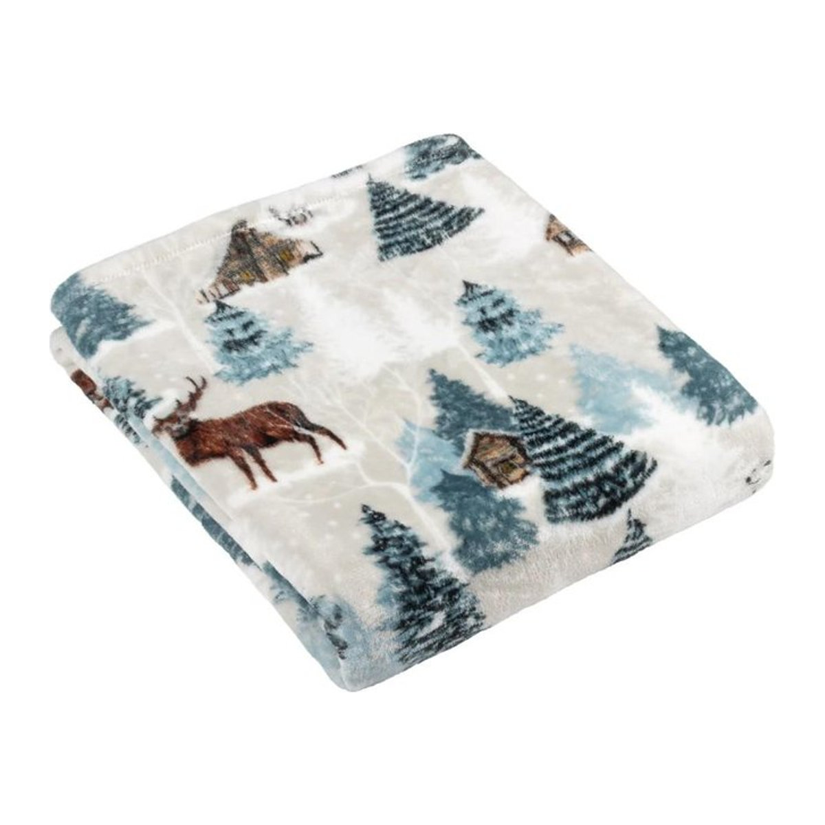 Furn Arcticus Fleece-Überwurf in Weiß/Blau, warme Fleecedecke mit 150 cm Breite - Bild 1