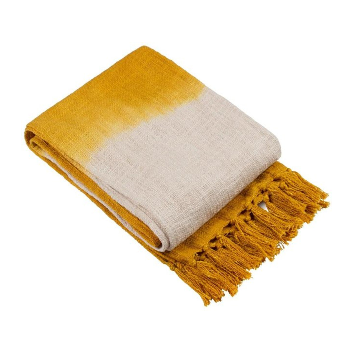 Furn Mizu Dip Dye Quastenüberwurf in Ocker, Breite: 170 cm - Bild 1