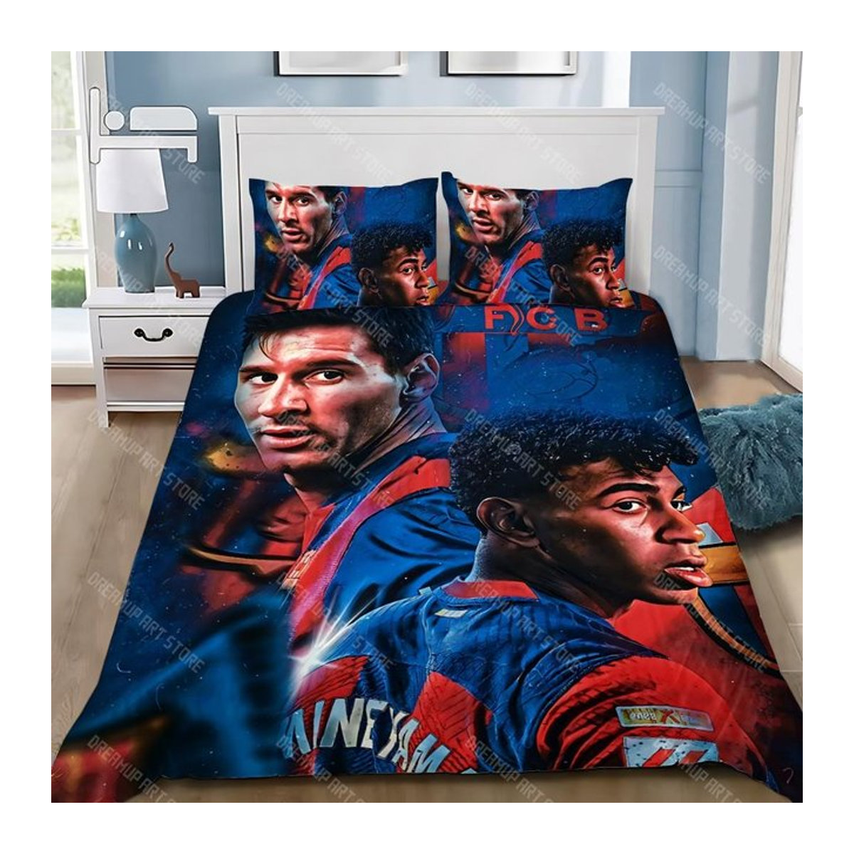 Fußballstars Bettwäscheset mit Bettbezug und Kissenbezug für Kinder und Erwachsene, Größe: 173 x 218 cm - Bild 1