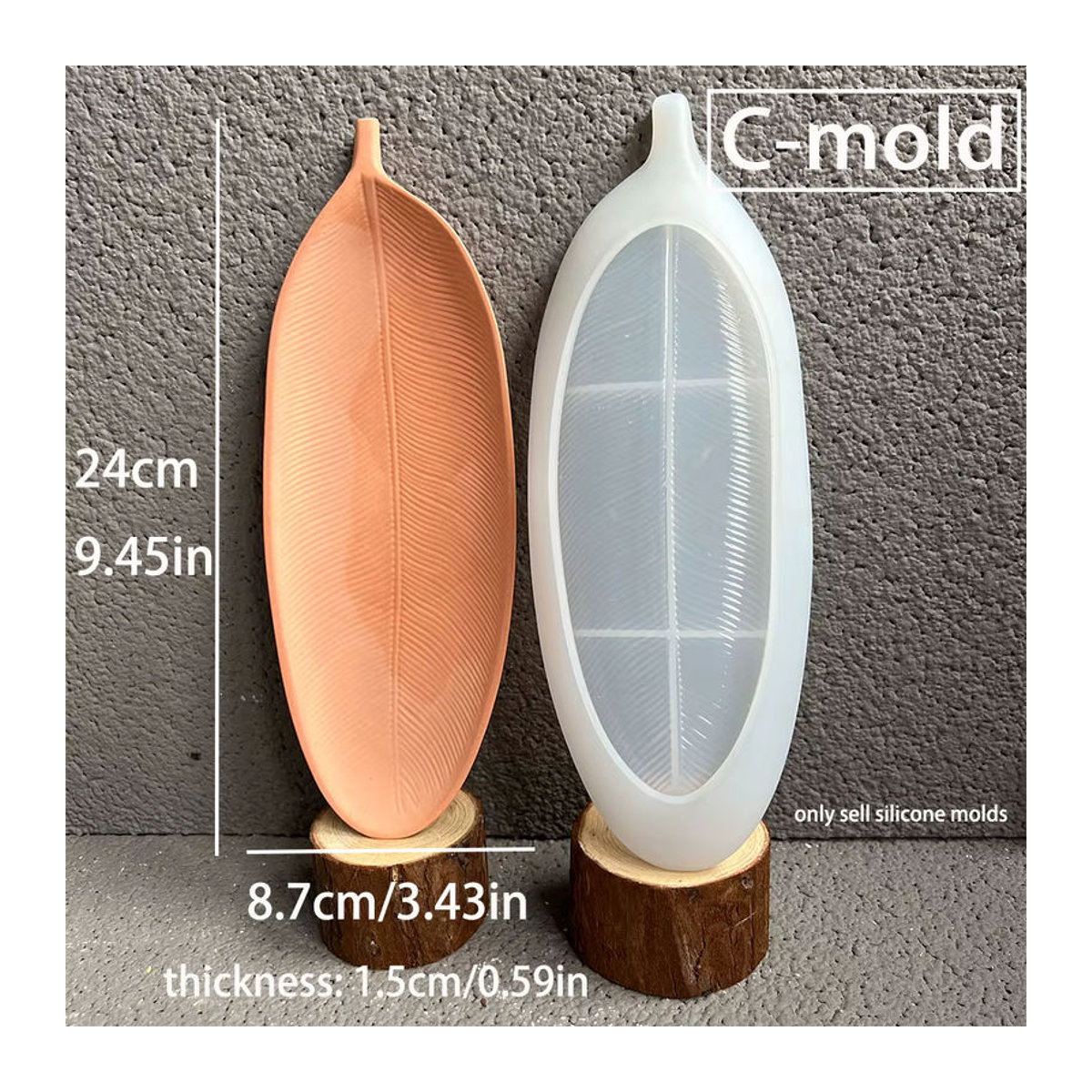 FxZoo Silikonform für Blätter-Tablett und Kerzenhalter mit Ginkgo-Blatt-Design, Durchmesser: 24 cm - Bild 3