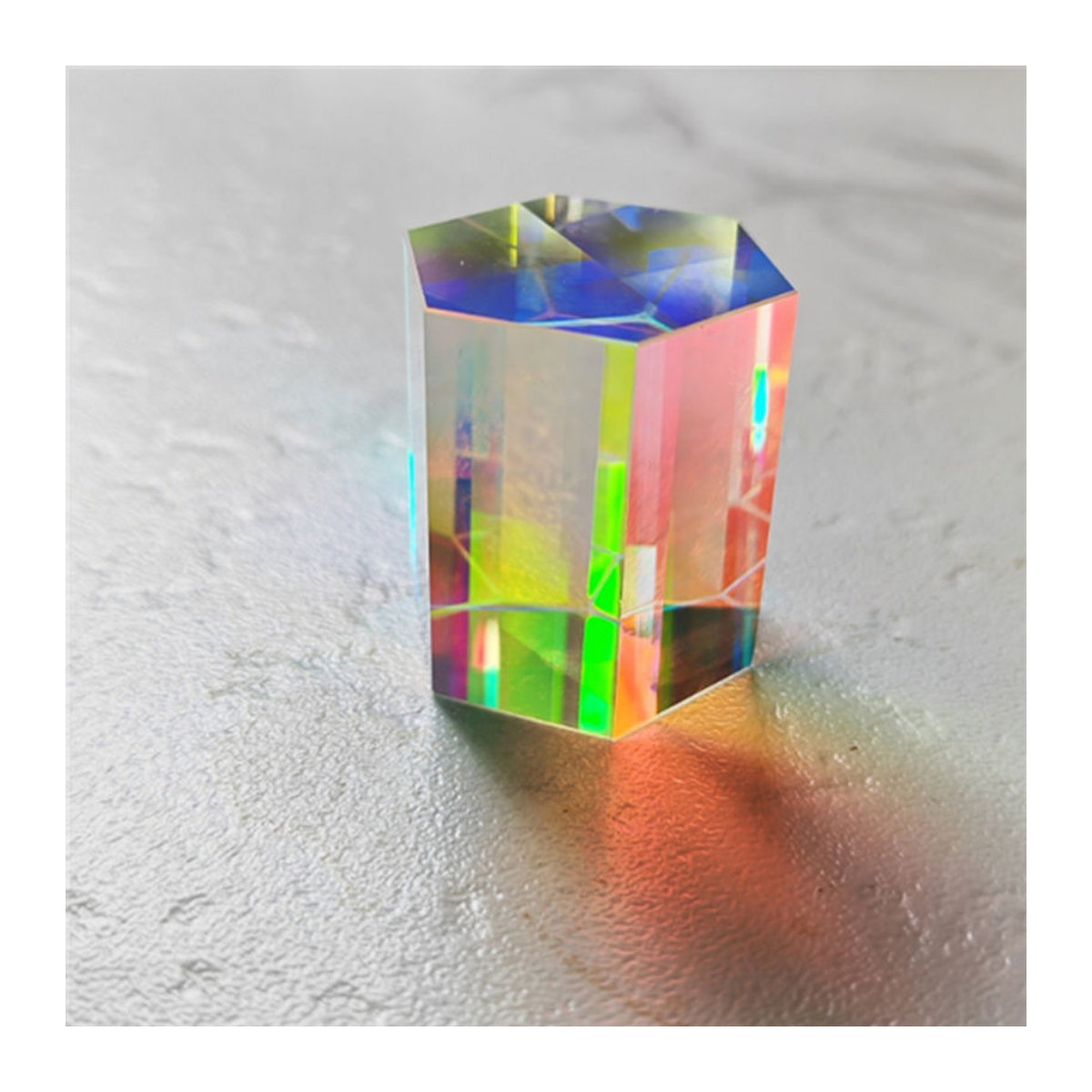 FYBL-RGB Sonnenfänger X-Cube aus optischem Glas, dekoratives Regenbogenprisma in transparent und mehrfarbig für Physikunterricht und Fotografie-Requisiten - Bild 1
