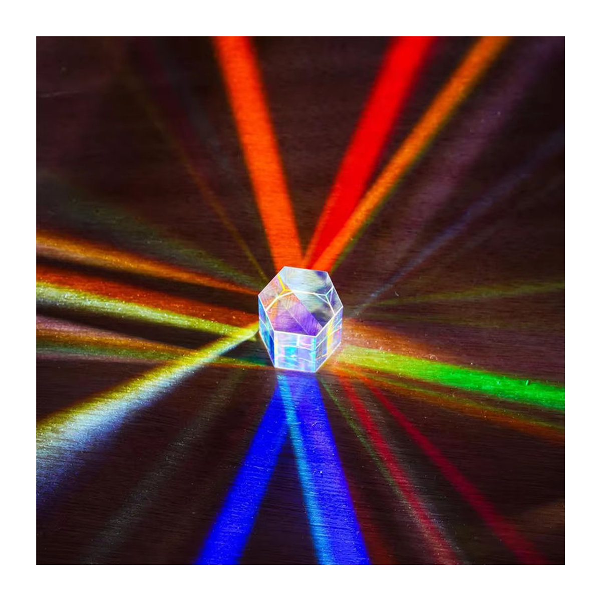 FYBL-RGB Sonnenfänger X-Cube aus optischem Glas, dekoratives Regenbogenprisma in transparent und mehrfarbig für Physikunterricht und Fotografie-Requisiten - Bild 4