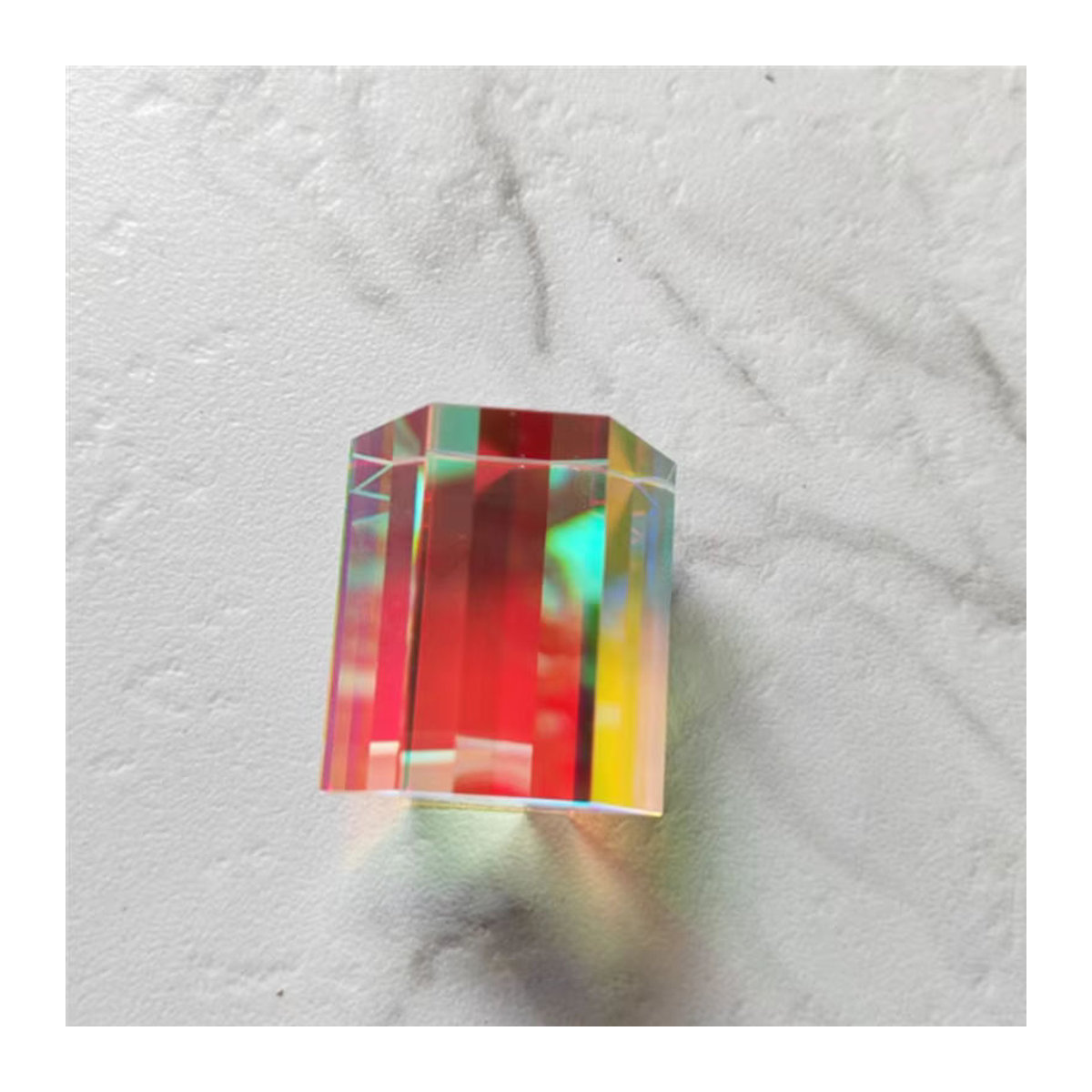 FYBL-RGB Sonnenfänger X-Cube aus optischem Glas, dekoratives Regenbogenprisma in transparent und mehrfarbig für Physikunterricht und Fotografie-Requisiten - Bild 5