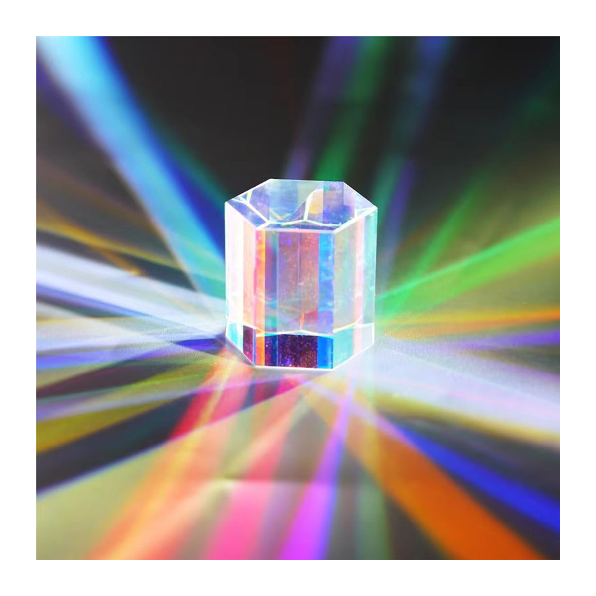 FYBL-RGB Sonnenfänger X-Cube aus optischem Glas, dekoratives Regenbogenprisma in transparent und mehrfarbig für Physikunterricht und Fotografie-Requisiten - Bild 6