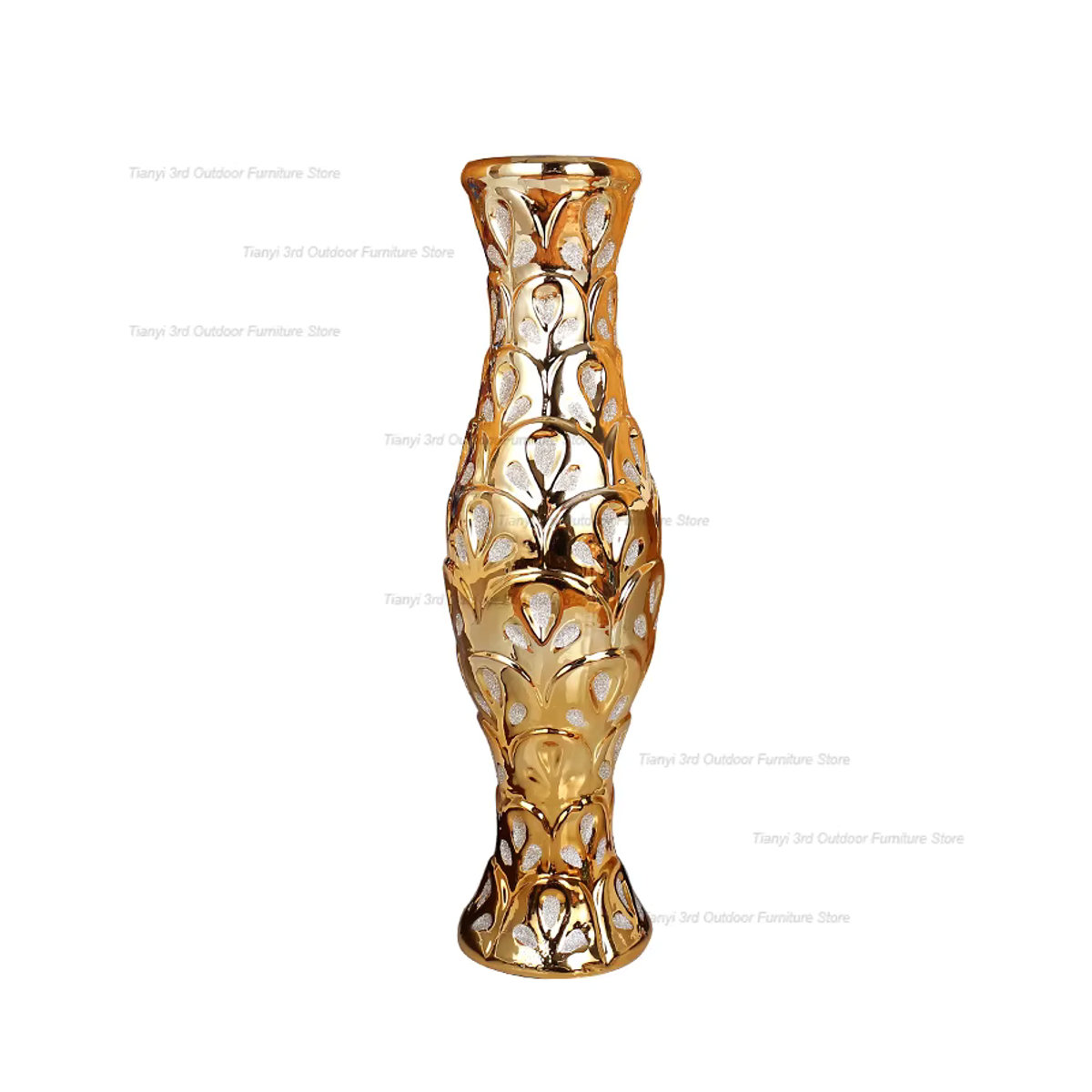 FYVS Goldene Keramikvase im modernen nordischen Design für Schnittblumen und Dekoration - Bild 5