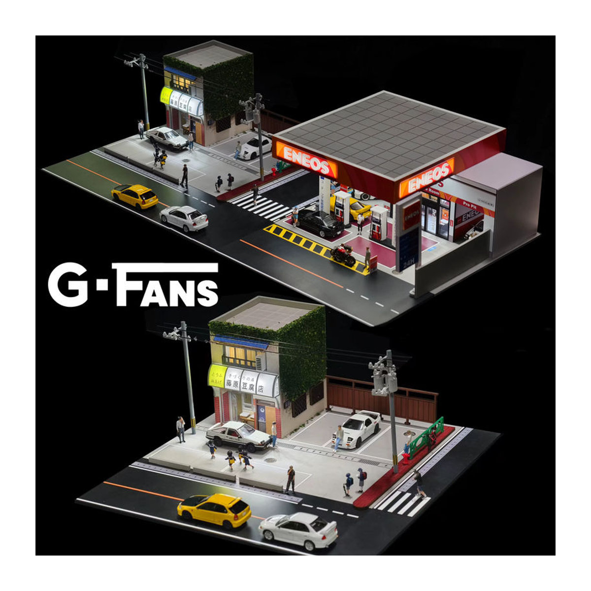 G Fans Diorama Modell Auto Garage mit Beleuchtung für 1:64 Modelle, mehrfarbig - Bild 3