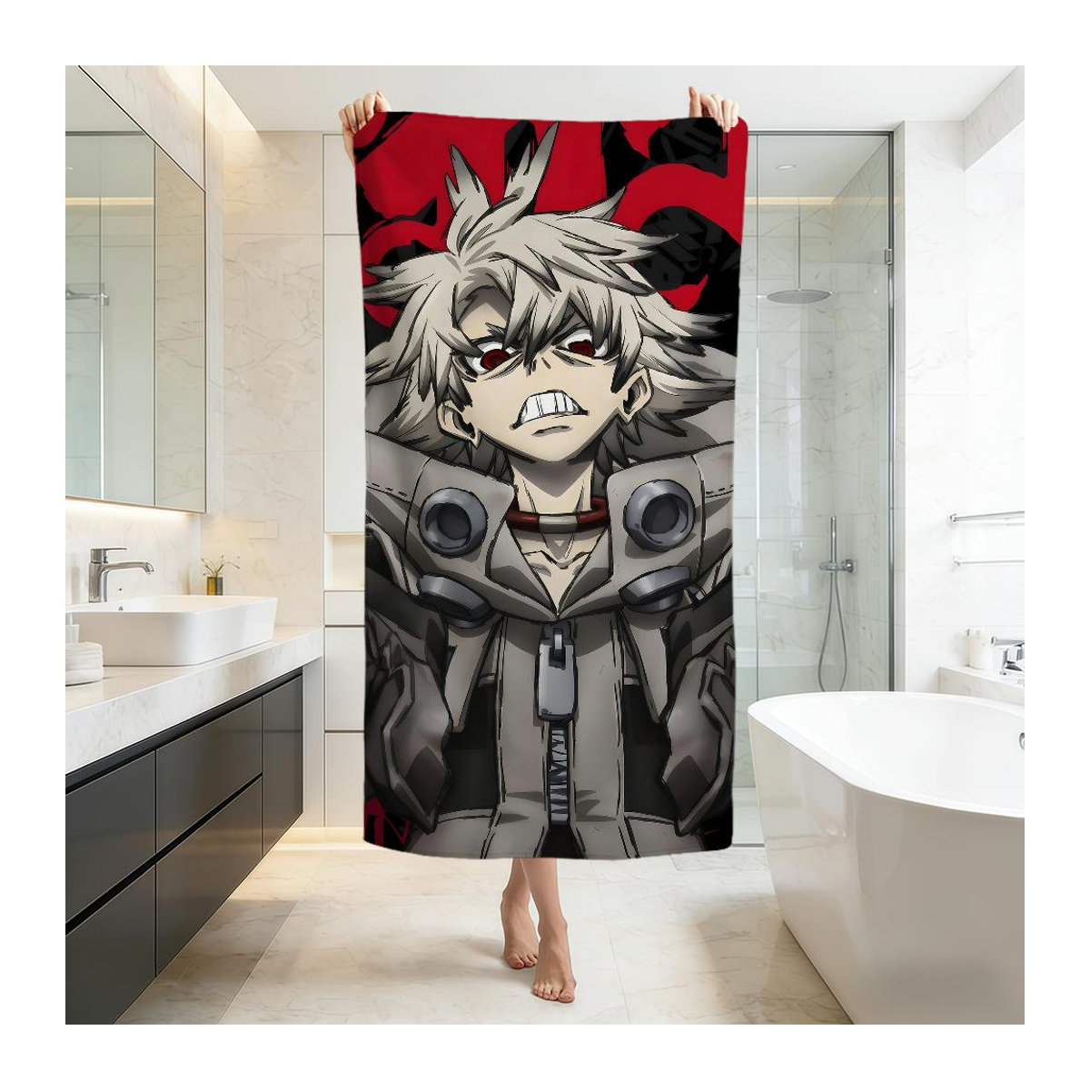 G-Gachiakuta Anime Manga Handtuch weich für Strand, Pool und Fitness, B: 40 cm, H: 60 cm - Bild 1