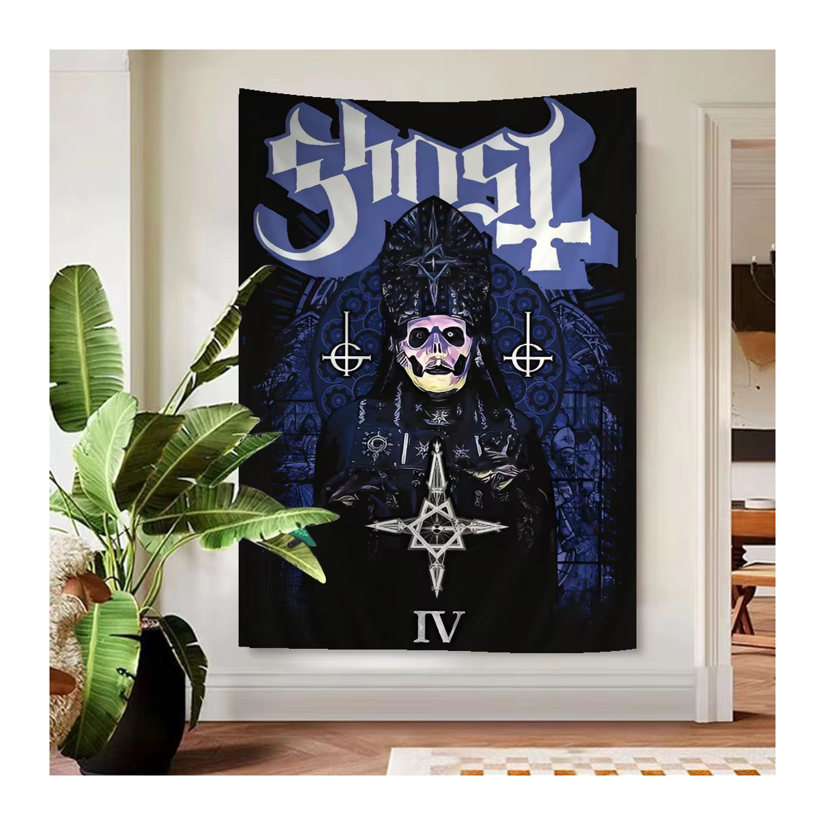 G-Ghost B-Band Boho Wandteppich Mandala Design Schwarz, Rechteckig, B/H: 50 x 70 cm - Bild 5