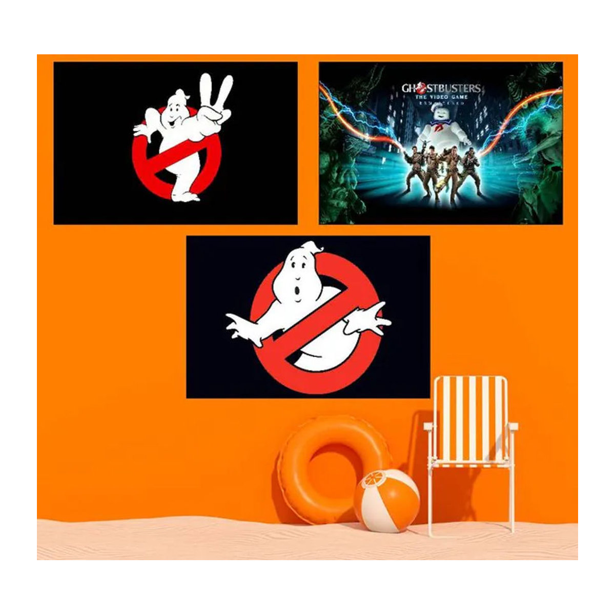 G-Ghostbusters Fotohintergrund für Kindergeburtstage, mehrfarbig, rechteckig - Bild 1