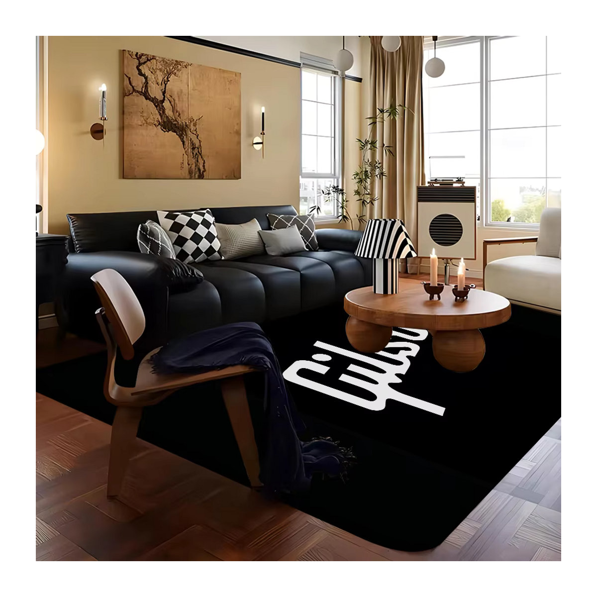 G-Gibson Musik Fußmatte rutschfest in Schwarz für Wohnzimmer, Balkon und Waschküche - Bild 3