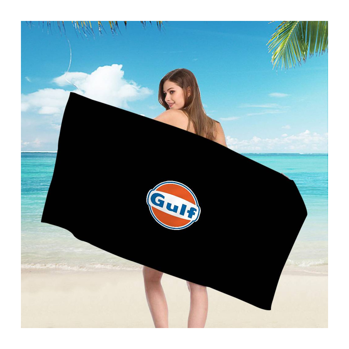 G-Gulf Rennwagen Mikrofaserdecke Schnelltrocknendes Strandtuch in Übergröße, B: 140 cm, H: 180 cm - Bild 1