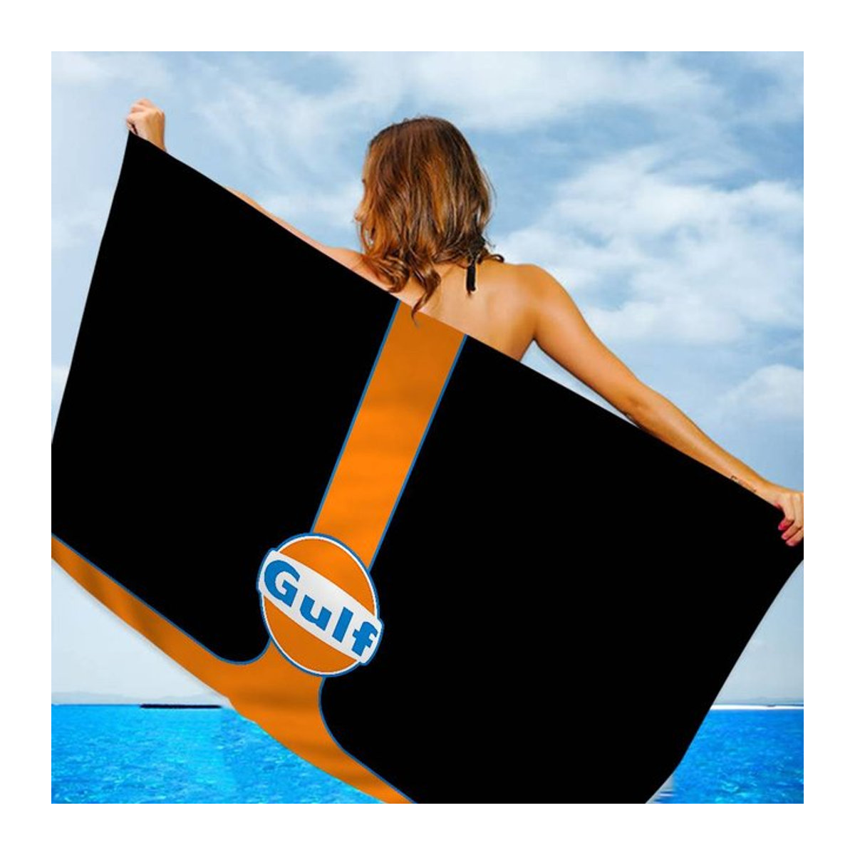 G-Gulf Rennwagen Mikrofaserdecke Schnelltrocknendes Strandtuch in Übergröße, B: 80 cm, H: 150 cm - Bild 1