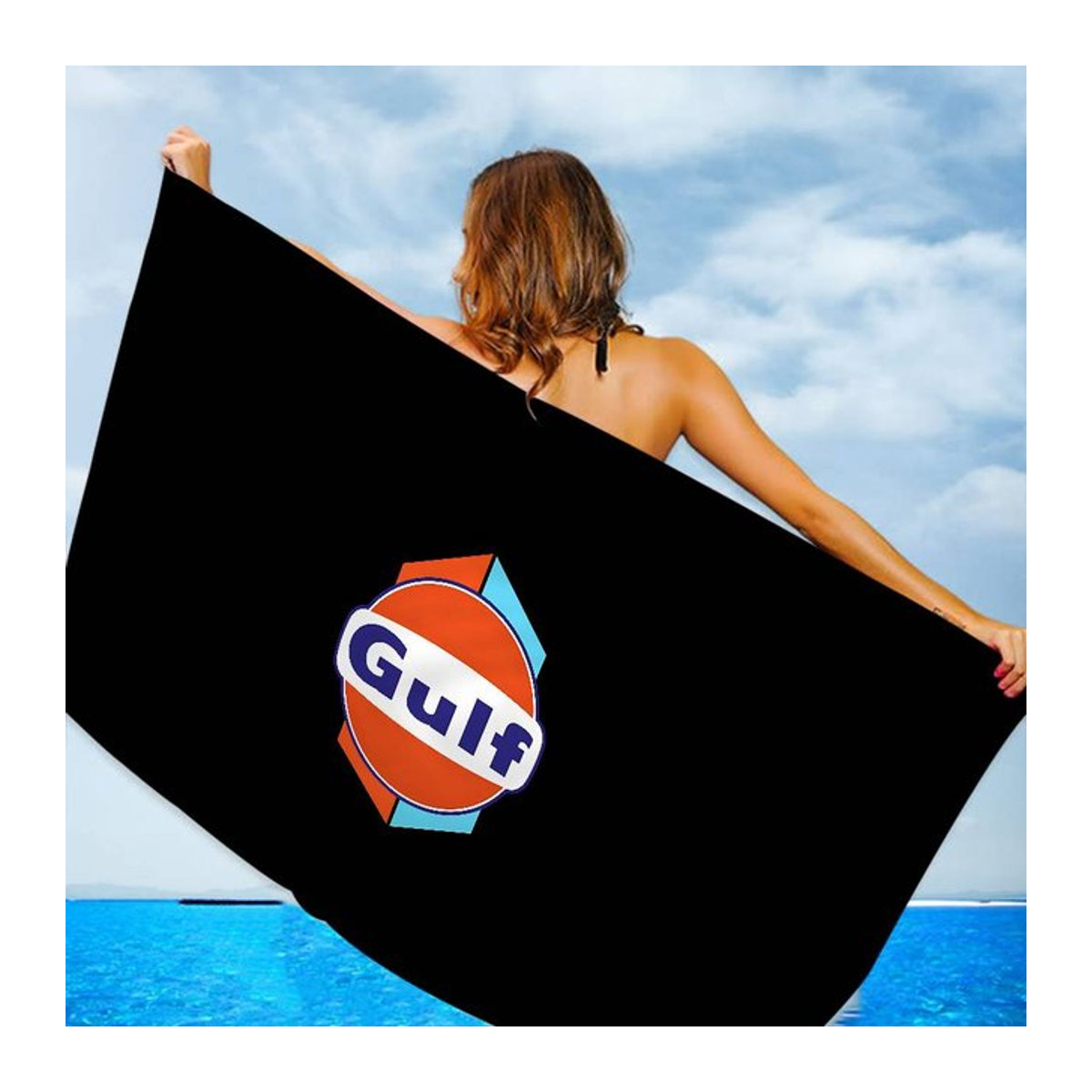 G-Gulf Rennwagen Mikrofaserdecke Schnelltrocknendes Strandtuch in Übergröße, B: 80 cm, H: 150 cm - Bild 1