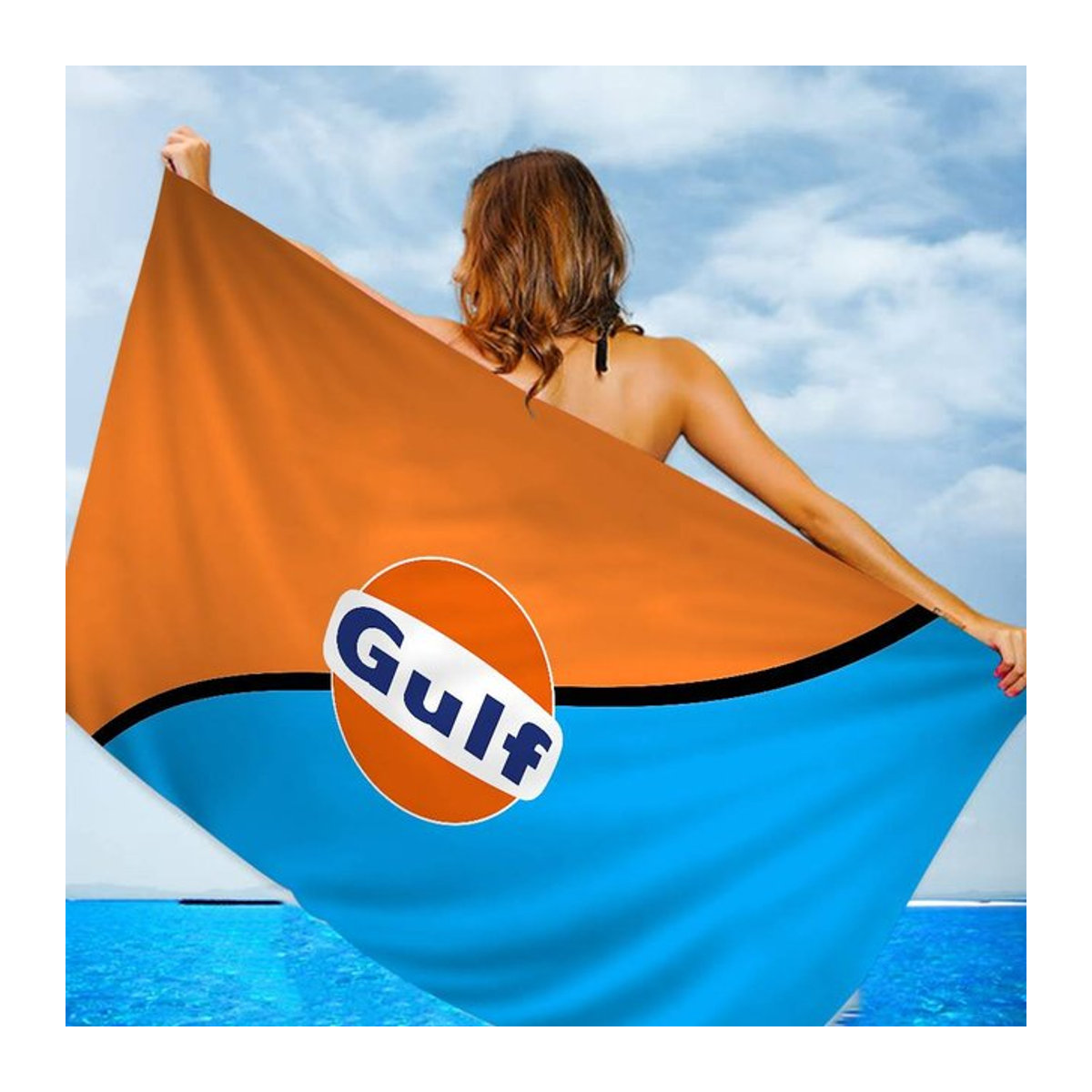 G-Gulf Rennwagen Mikrofaserdecke Schnelltrocknendes Strandtuch in Übergröße, Breite: 150 cm, Höhe: 220 cm - Bild 1