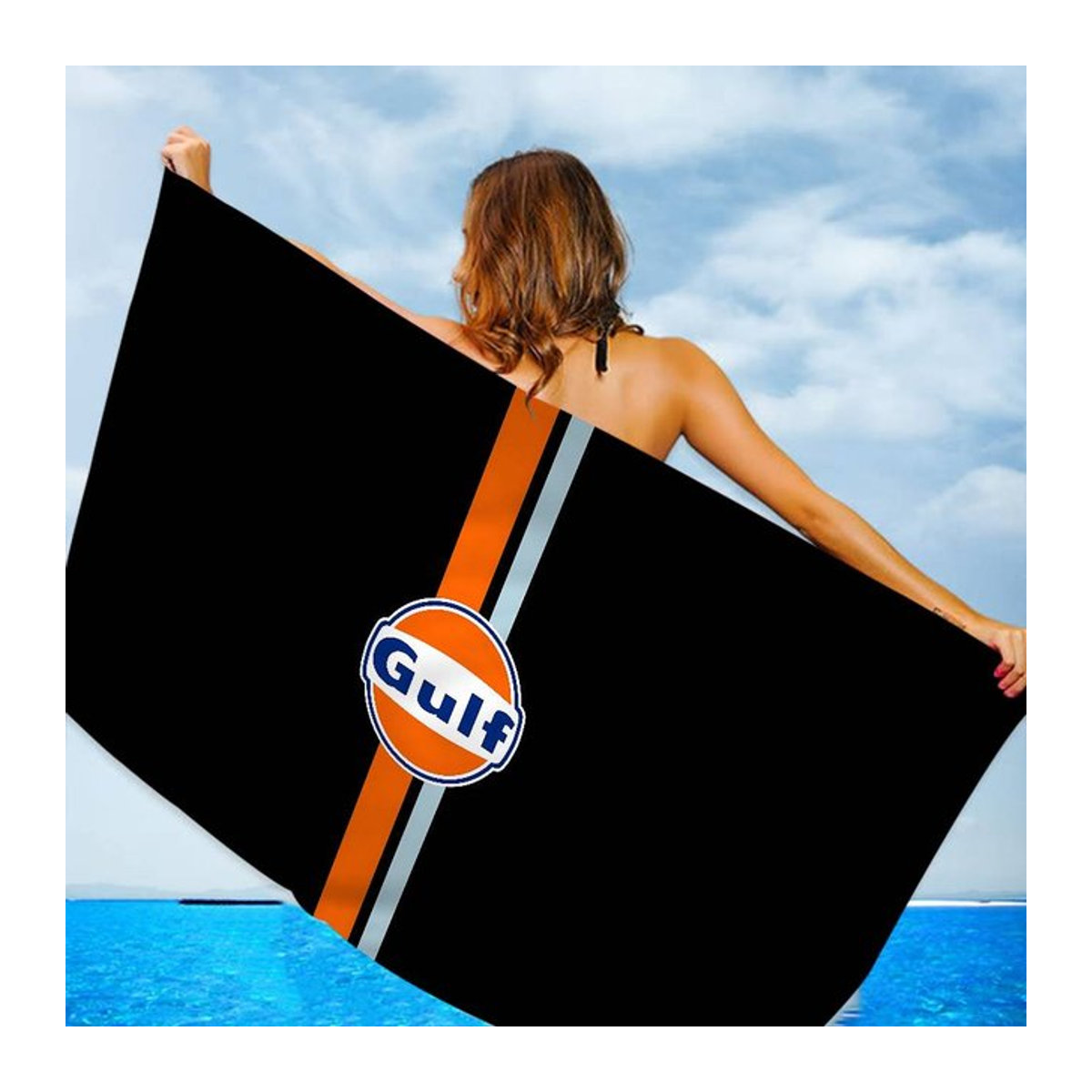 G-Gulf Rennwagen Mikrofaserdecke Schnelltrocknendes Strandtuch in Übergröße, Breite: 80 cm, Höhe: 130 cm - Bild 1