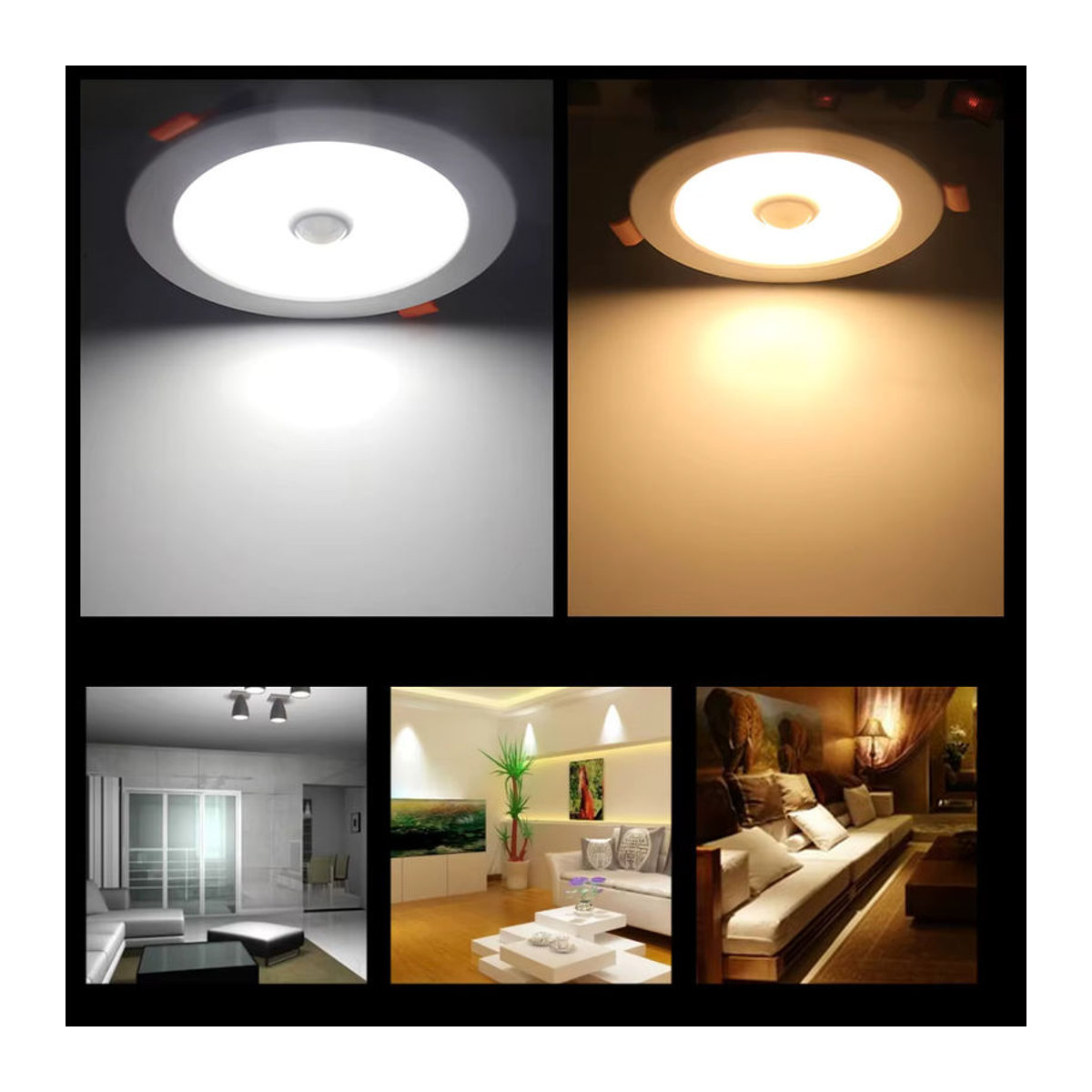 GAHADA LED Einbaustrahler mit PIR Bewegungssensor, rundes LED Panel in Weiß, 18W - Bild 4