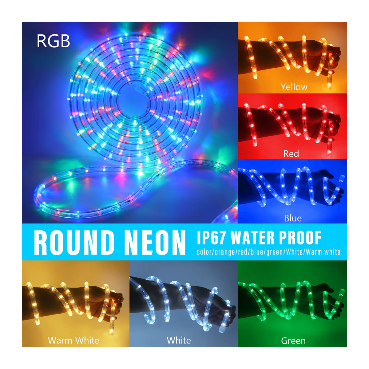 GAHADA LED Neon-Leuchtstoffröhre 360-Grad Leuchtstreifen wasserdicht IP67 für den Außenbereich mit EU-Stecker AC 220 V - Bild 3