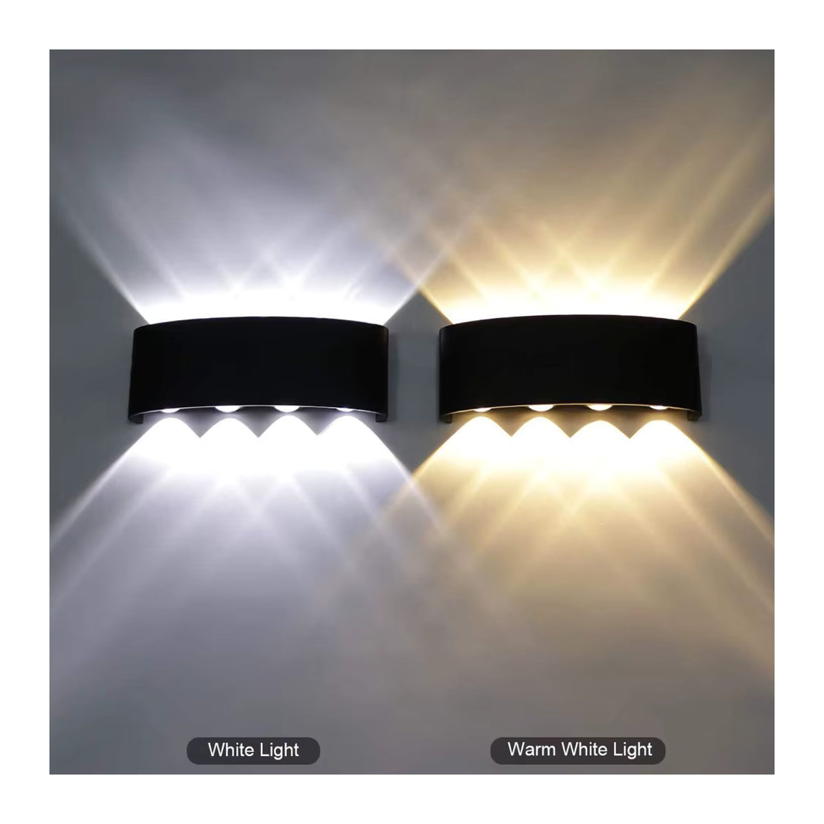 GAHADA Nordic LED Wandleuchte aus Aluminium mit PIR Bewegungssensor in Schwarz, wasserdichte Außenbeleuchtung für Garten und Veranda - Bild 2