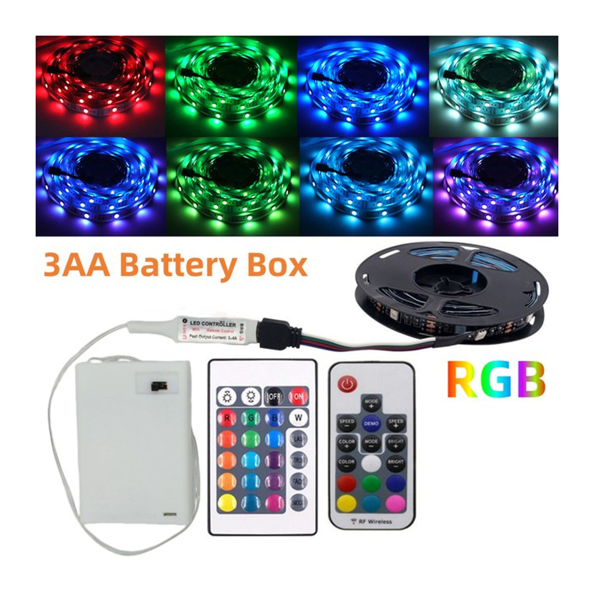 GAHADA RGB-LED-Streifenlicht mit Fernbedienung, wasserdichter 5V 5050 LED-Streifen für TV-Hintergrundbeleuchtung - Bild 1