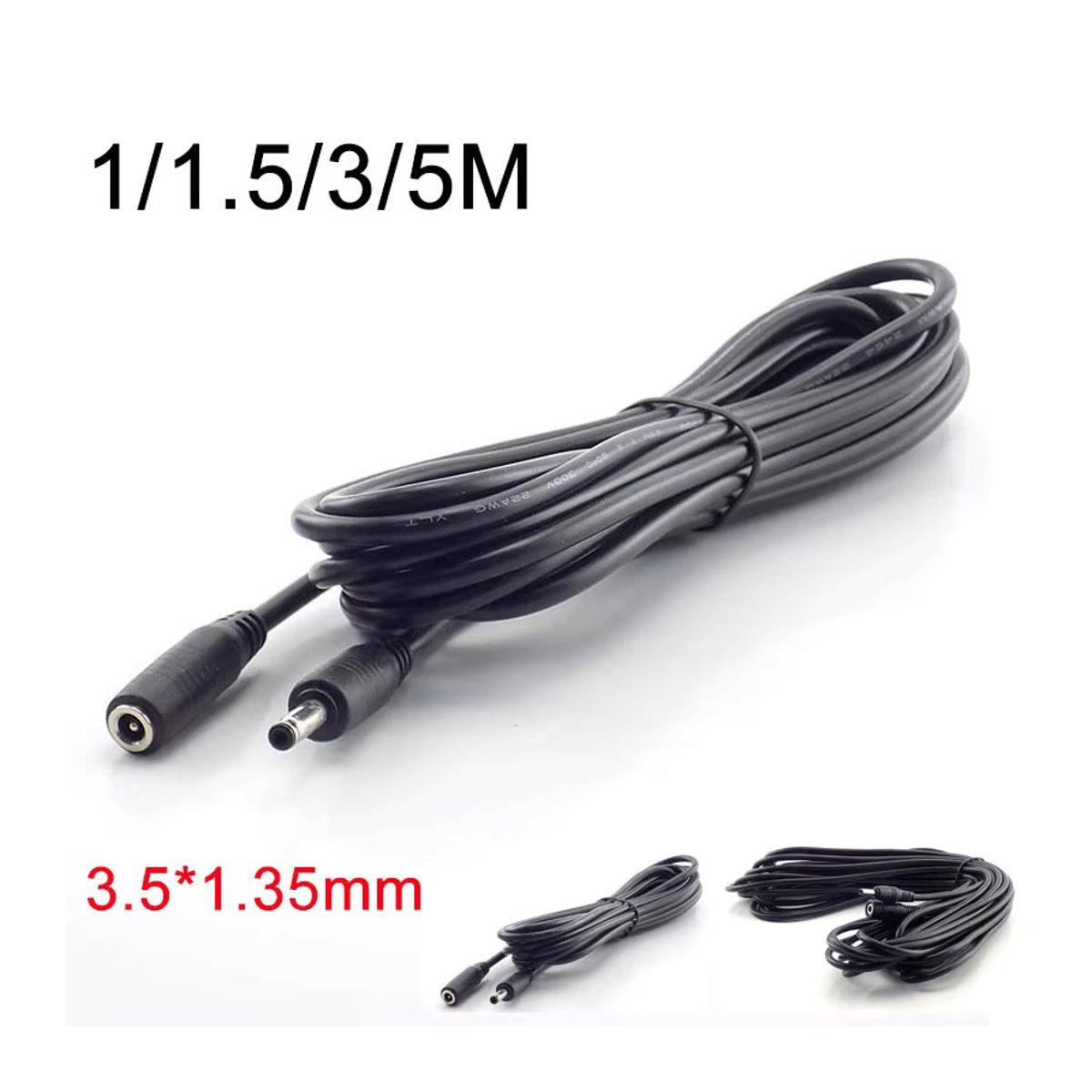 Gakaki DC Netzteil Verlängerungskabel Adapter 3,5mm x 1,35mm Schwarz - Bild 4