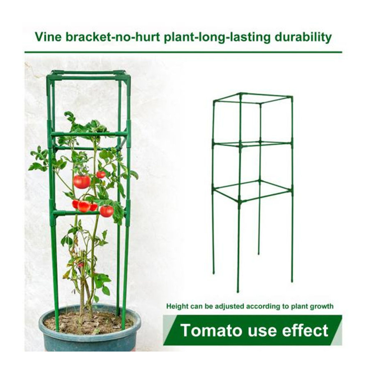 Galaiou Tomatenkäfig Set Grün, höhenverstellbares Gemüsespalier aus Fiberglas, Kunststoff und Metall zur Unterstützung von Kletterpflanzen und Blumen - Bild 11