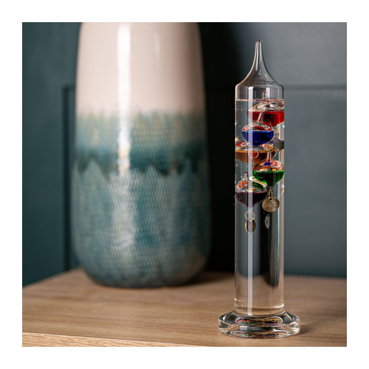 Galileo Thermometer von WILLIAM WIDDOP mit 5 Kolben in Mehrfarbig, Höhe: 28 cm - Bild 2