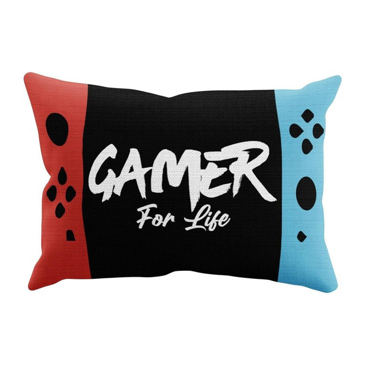 Gamer For Life Gefülltes Kissen von Pertemba Apparel in Rot/Schwarz, B x H: 40 x 40 cm - Bild 1
