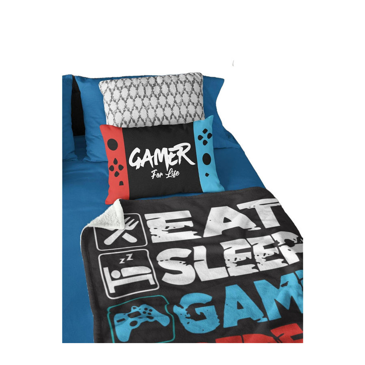 Gamer For Life Gefülltes Kissen von Pertemba Apparel in Rot/Schwarz, B x H: 40 x 40 cm - Bild 3