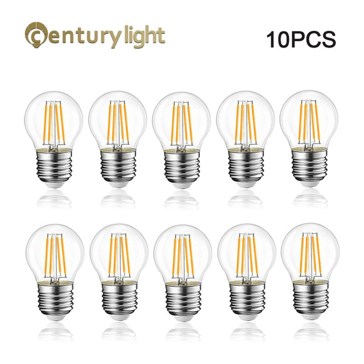 GANRILAND Retro Edison LED Globus-Glühbirne G45 mit E27 Sockel, Cold White 6000K - Bild 1