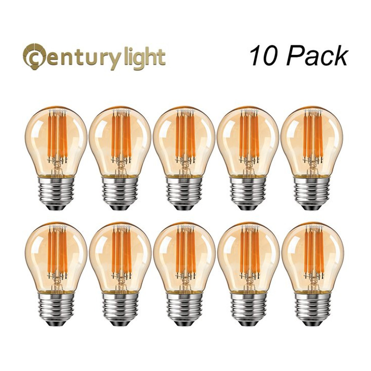 GANRILAND Vintage G45 Edison LED-Glühbirne E27 Retro Filament-Kugellampe Warmweiß 2700K Bernsteinfarbenes Glas Dimmbar - Bild 1