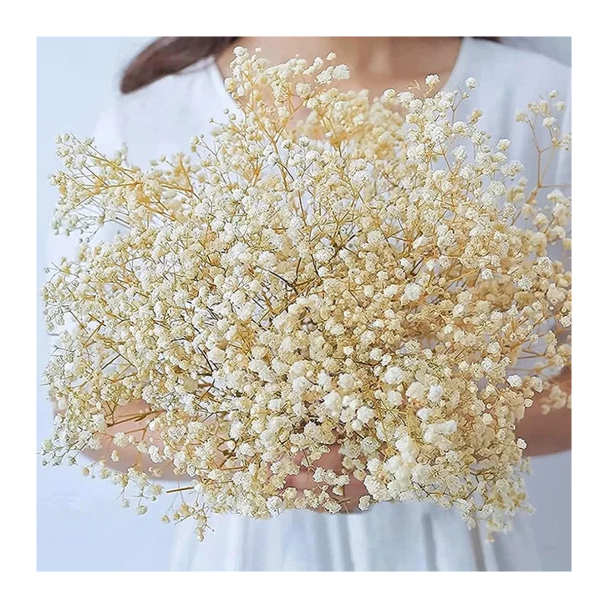 GARCIA Getrockneter Blumenstrauß Gypsophila paniculata in Blau und Weiß zur Hochzeits- und Heimdekoration - Bild 1