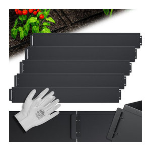 Gardebruk Beeteinfassung 5er-Set aus Metall in Schwarz, Länge: 5 m, Höhe: 14 cm