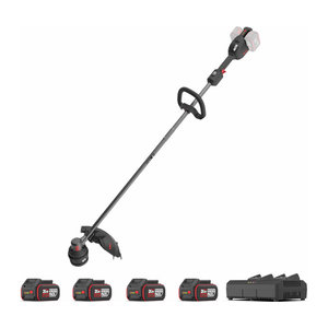 Gardena Akku-Rasentrimmer KG154 40V Motorsense Komplettset mit 4 x 4.0 Ah Akkus und Doppelladegerät in Aluminium