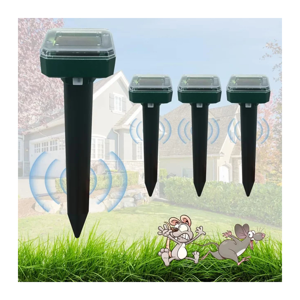 GardenLawn Solar-Ultraschall-Rattenabwehrmittel mit integriertem Summer und LED für den Außenbereich - Bild 1