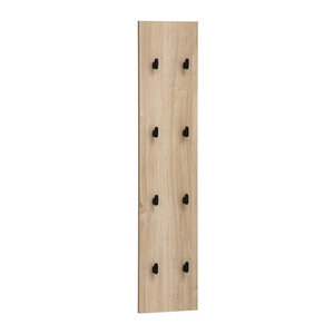 Garderobenpaneel Emmik in Eiche Natur und Weiß, skandinavischer Stil, B/H/T: 24,5 x 109 x 2,6 cm